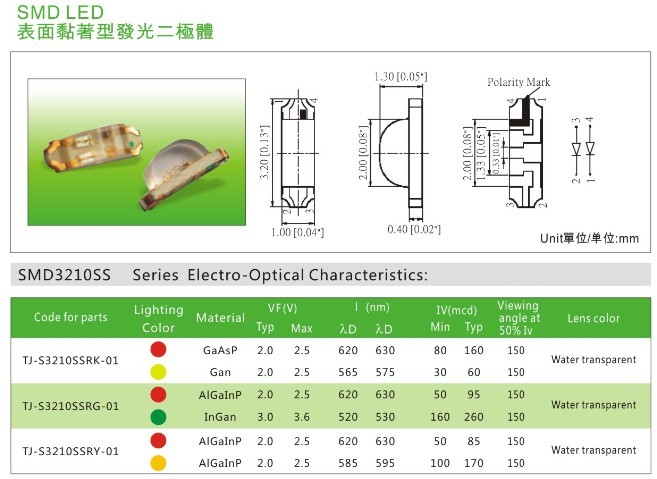 SMD3210LED灯珠|3210双色LED灯珠|贴片3210