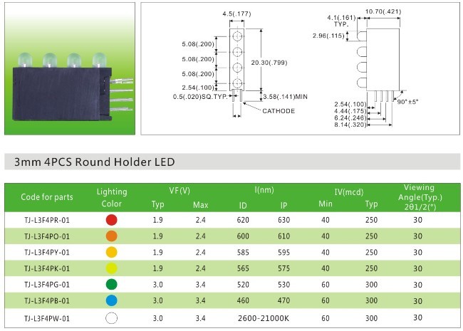 4连体带座LED灯珠_连体灯