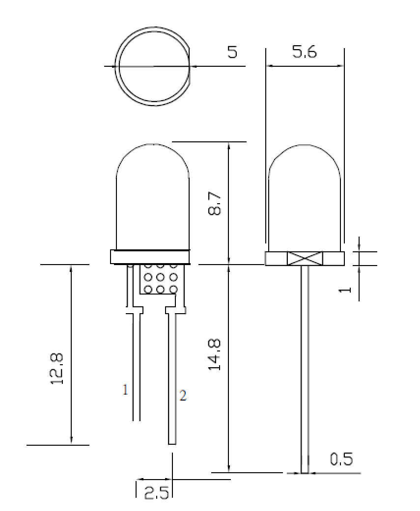 0.5W/1W直插大功率红外发射管