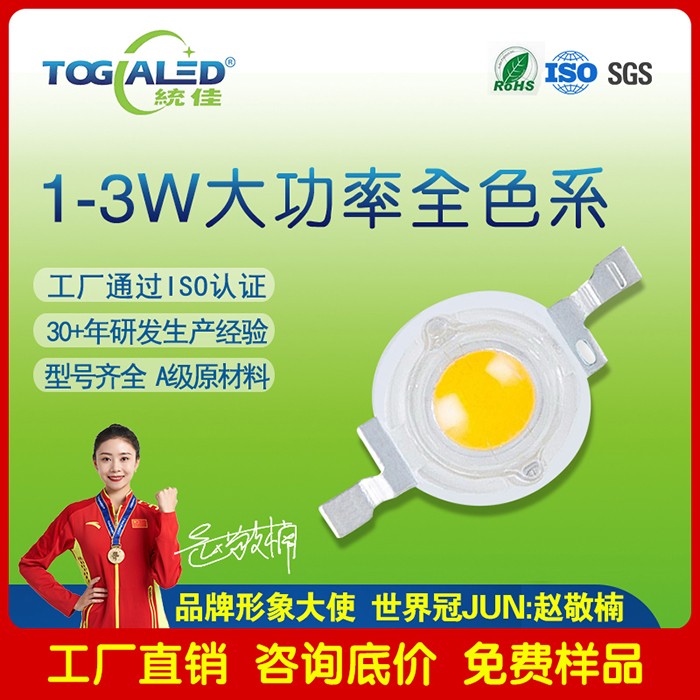 大功率LED灯珠1W-3W|经典仿流明L